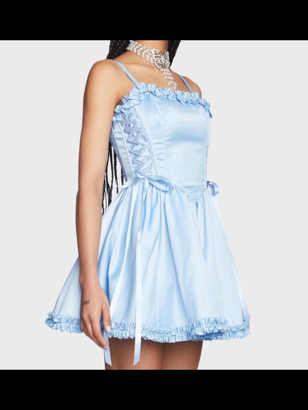 Dolls Kill Sugar Thrillz Size Small Takes The Cake Blue Mini Dress - Picture 10 of 11